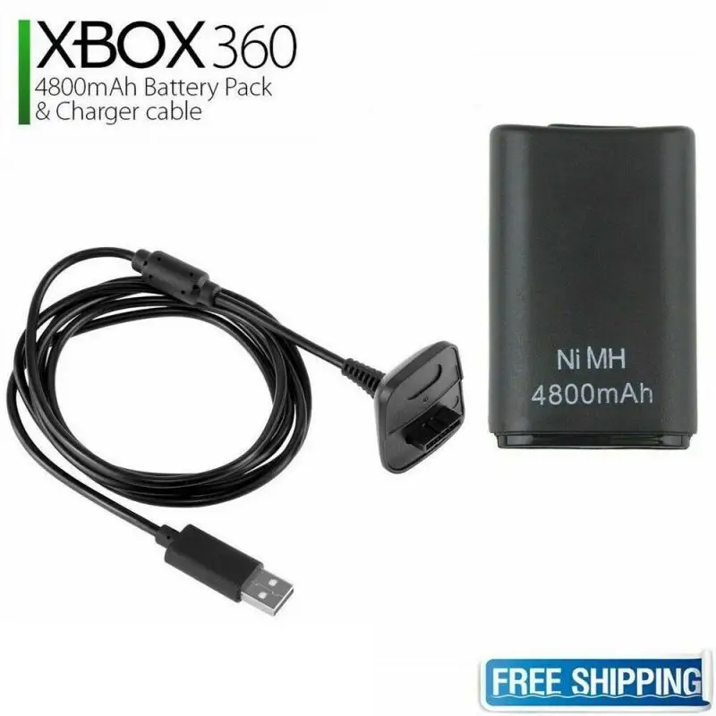 Xbox 360 Rechargeable Battery Pack USB Charger Cable Dock for Microsoft XBO X360 wireless controller 4800mAh Chargers
Xbox 360 Rechargeable Battery Pack USB Charger Cable Dock for Microsoft XBO X360 wireless controller 4800mAh Chargers