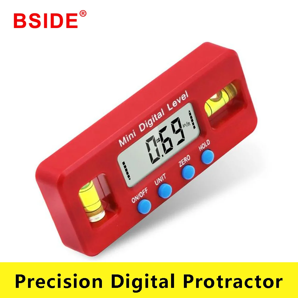 BSIDE Mini Red Precision Digital Protractor Inclinometer Water Proof Level Box Digital Angle Finder Bevel
BSIDE Mini Red Precision Digital Protractor Inclinometer Water Proof Level Box Digital Angle Finder Bevel