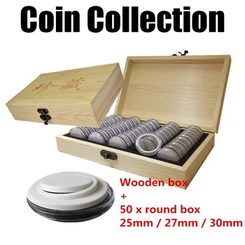 Coins Display Case Box Home Storage 50Pcs Storage Container Wooden Round Coins Case Holders Coins Collection Box Bin 25/27/30mm
Coins Display Case Box Home Storage 50Pcs Storage Container Wooden Round Coins Case Holders Coins Collection Box Bin 25/27/30mm