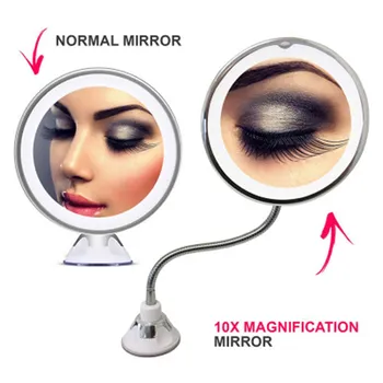 360 Degree Rotation 10X Magnifying Makeup Mirror My Flexible Folding Vanity with LED Light Tools
360 Degree Rotation 10X Magnifying Makeup Mirror My Flexible Folding Vanity with LED Light Tools