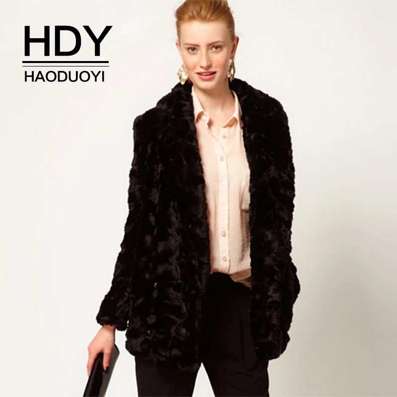 HDY Haoduoyi Women Winter Faux Fur Solid Warm Turndown Collar Long Sleeve Elegant Fashion Casual Partywear Thick Coat
HDY Haoduoyi Women Winter Faux Fur Solid Warm Turndown Collar Long Sleeve Elegant Fashion Casual Partywear Thick Coat