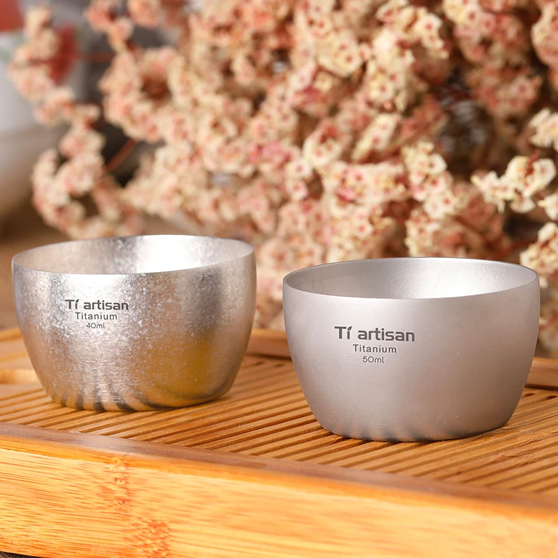 Ti 40/50ml Pure Titanium Mini Teacup Double-Layer Thermal Insulation Anti-hot Domestic Outdoor Titanium Teacup Coffee Cup Office
Ti 40/50ml Pure Titanium Mini Teacup Double-Layer Thermal Insulation Anti-hot Domestic Outdoor Titanium Teacup Coffee Cup Office