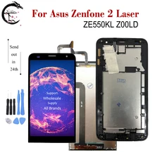 Bloc écran tactile LCD avec châssis, 5.5 pouces, pour Asus Zenfone 2 Laser ZE550KL Z00LD=