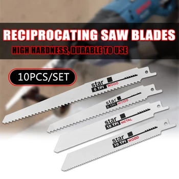 10pcs/Set Saw Blades Set Carbide Woodworking Wood Fibreboard Metal Cutting Reciprocating Saw Blades Power Tools Accessories
10pcs/Set Saw Blades Set Carbide Woodworking Wood Fibreboard Metal Cutting Reciprocating Saw Blades Power Tools Accessories