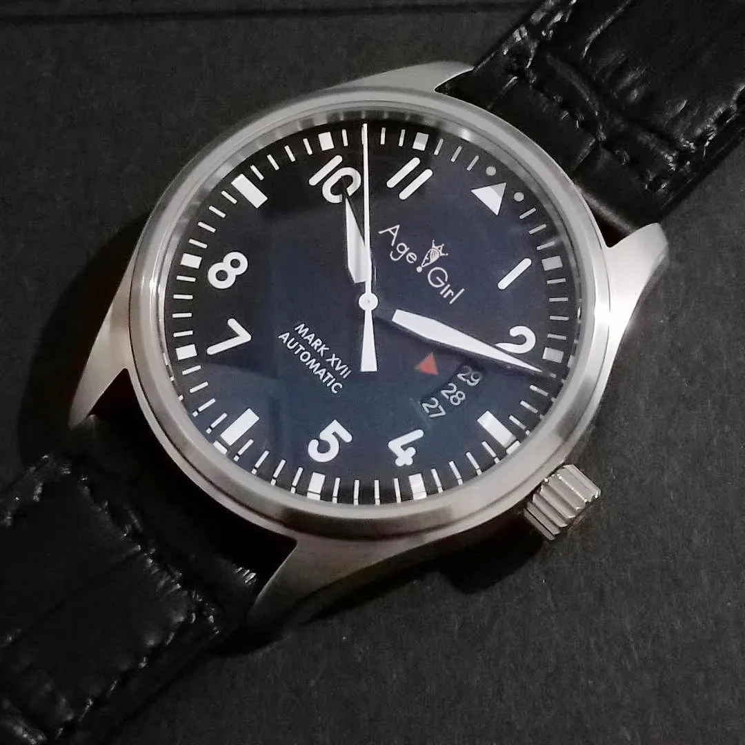 Luxury Brand New Men Automatic Mechanical Pilot MARK XVII Stainless Steel Sapphire Date Silver Black Leather Blue Watch 40mm
Luxury Brand New Men Automatic Mechanical Pilot MARK XVII Stainless Steel Sapphire Date Silver Black Leather Blue Watch 40mm
