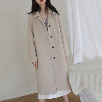 Korean Version of the Single-Breasted Long Coat Elegant Chic Woman Woolen Coats High Quality Fashion Autumn Winter Coats
Korean Version of the Single-Breasted Long Coat Elegant Chic Woman Woolen Coats High Quality Fashion Autumn Winter Coats