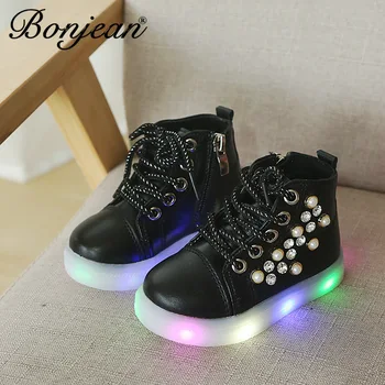 New Children Glowing Rhinestone Pearl Sneakers Kid Princess Bow for Girls LED Shoes Cute Baby Sneakers with Light Running Shoes
New Children Glowing Rhinestone Pearl Sneakers Kid Princess Bow for Girls LED Shoes Cute Baby Sneakers with Light Running Shoes