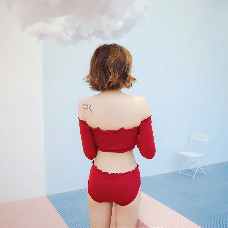 Tang Tang Home Japanese-style Red Split Type Slimming Tube Top Underwire Bikini Long Sleeve Slimming off-Shoulder Bathing Suit W
Tang Tang Home Japanese-style Red Split Type Slimming Tube Top Underwire Bikini Long Sleeve Slimming off-Shoulder Bathing Suit W
