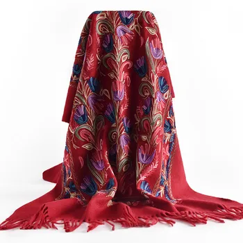 Winter Real Wool Scarf Women Luxury Flower Embroidery Shawls Wraps Scarves for Ladies Bride Tassels Solid Warm Fashion Pashmina
Winter Real Wool Scarf Women Luxury Flower Embroidery Shawls Wraps Scarves for Ladies Bride Tassels Solid Warm Fashion Pashmina