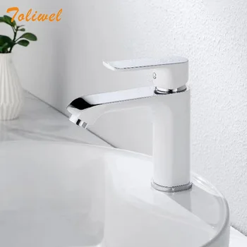 Brass Bathroom Basin Faucet Cold Hot Mixer Taps Single Handle White Color
Brass Bathroom Basin Faucet Cold Hot Mixer Taps Single Handle White Color