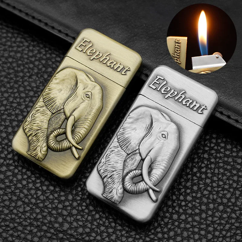 Retro Gas Lighters Cool Elephant Relief Grinding Wheel Open Fire Cigarette Lighter Weed Accessories Cigarette Holder Gift
Retro Gas Lighters Cool Elephant Relief Grinding Wheel Open Fire Cigarette Lighter Weed Accessories Cigarette Holder Gift
