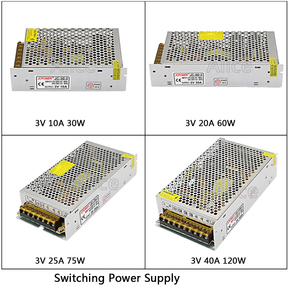 DC3V Regulated Switching Power Supply 10A/20A/25A/40A 180W Swich Driver Transformer AC110V 220V to DC 3v For LED Strip Light CNC
DC3V Regulated Switching Power Supply 10A/20A/25A/40A 180W Swich Driver Transformer AC110V 220V to DC 3v For LED Strip Light CNC