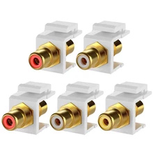5-Pack RCA Keystone Jack Insert Connector Socket Female Snap in Adapter Port Gold Plated Inline Coupler for Wall Plate
5-Pack RCA Keystone Jack Insert Connector Socket Female Snap in Adapter Port Gold Plated Inline Coupler for Wall Plate