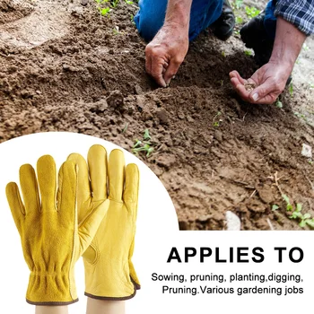 Protection Glove Cowhide Yellow Leather Safety Garden Work Gloves Protection Wear Safety Workers Welding Hunting Gloves for Men
Protection Glove Cowhide Yellow Leather Safety Garden Work Gloves Protection Wear Safety Workers Welding Hunting Gloves for Men