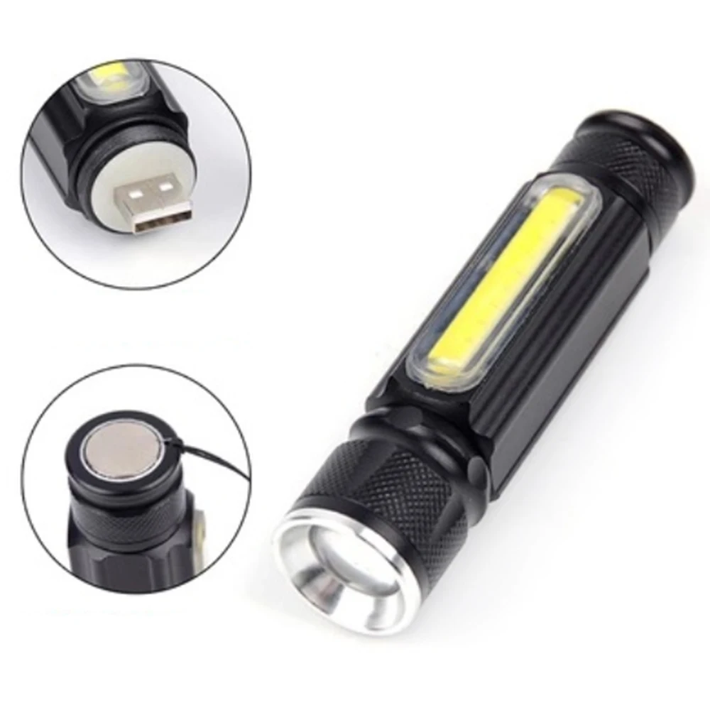 LED Flashlight Rechargeable Zoomable T6 COB Torch Side Work Light Emergency Lamp USB Charging with Magnetic Base for Outdoor
LED Flashlight Rechargeable Zoomable T6 COB Torch Side Work Light Emergency Lamp USB Charging with Magnetic Base for Outdoor