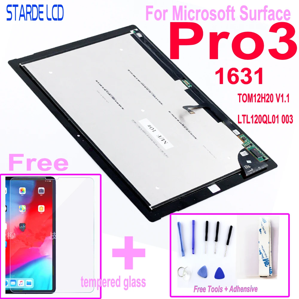 New Assembly for Microsoft Surface Pro 3 1631 LCD Display Touch Screen Replacement Tom12h20 v1.1 LTL120QL01 003 Pro3 LCD
New Assembly for Microsoft Surface Pro 3 1631 LCD Display Touch Screen Replacement Tom12h20 v1.1 LTL120QL01 003 Pro3 LCD