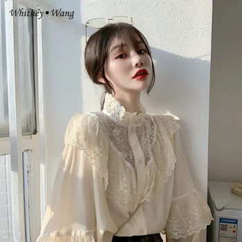 WHITNEY WANG Blouses 2020 Spring Fashion Streetwear Lace Patchwork Blouse Women Blusas Lady Shirt Top 
WHITNEY WANG Blouses 2020 Spring Fashion Streetwear Lace Patchwork Blouse Women Blusas Lady Shirt Top