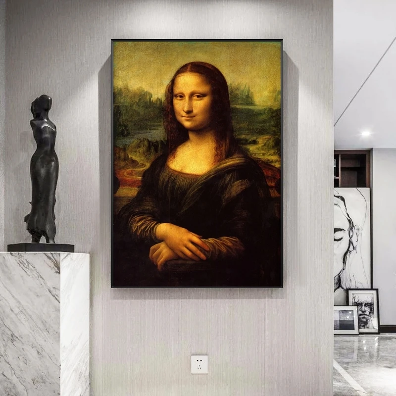 Фото Мона Лиза известный Арт холст Картины Леонардо да Винчи настенные