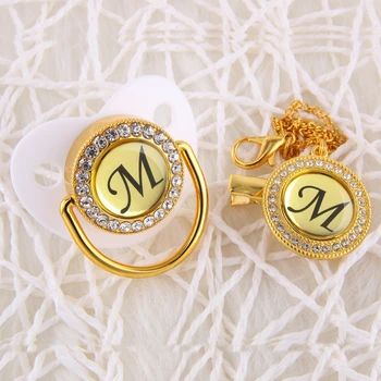 Luxury Baby Pacifier Elegant Initial Letter M White Bling Pacifier Sparkling Pacifier Holder Clip BPA Free Baby Dummy Soother
Luxury Baby Pacifier Elegant Initial Letter M White Bling Pacifier Sparkling Pacifier Holder Clip BPA Free Baby Dummy Soother