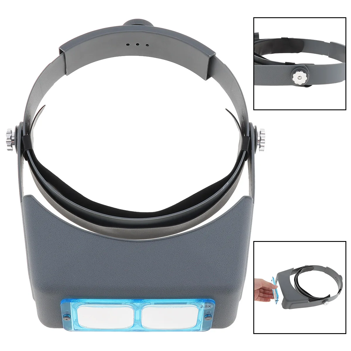 81007-B Headband Magnifier Adjustable Magnifying Glass Optical Tool with 4 Lenses and Soft Leather Mats for Jewel Repair/Reading
81007-B Headband Magnifier Adjustable Magnifying Glass Optical Tool with 4 Lenses and Soft Leather Mats for Jewel Repair/Reading
