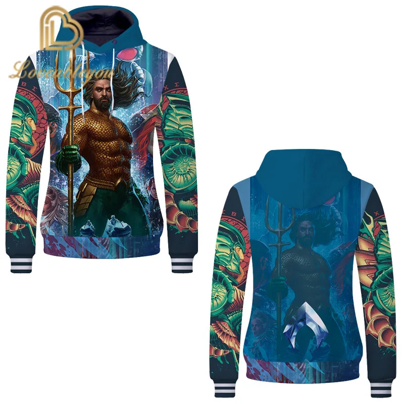 Лидер продаж 2020 модные 3D толстовки Aquaman в стиле хип-хоп для отдыха мужские и