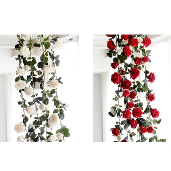 2x 180cm Artificial Rose Flower Vine Wedding Decorative Real Press Silk Flowers with Green Leaves(White&Red)
2x 180cm Artificial Rose Flower Vine Wedding Decorative Real Press Silk Flowers with Green Leaves(White&Red)