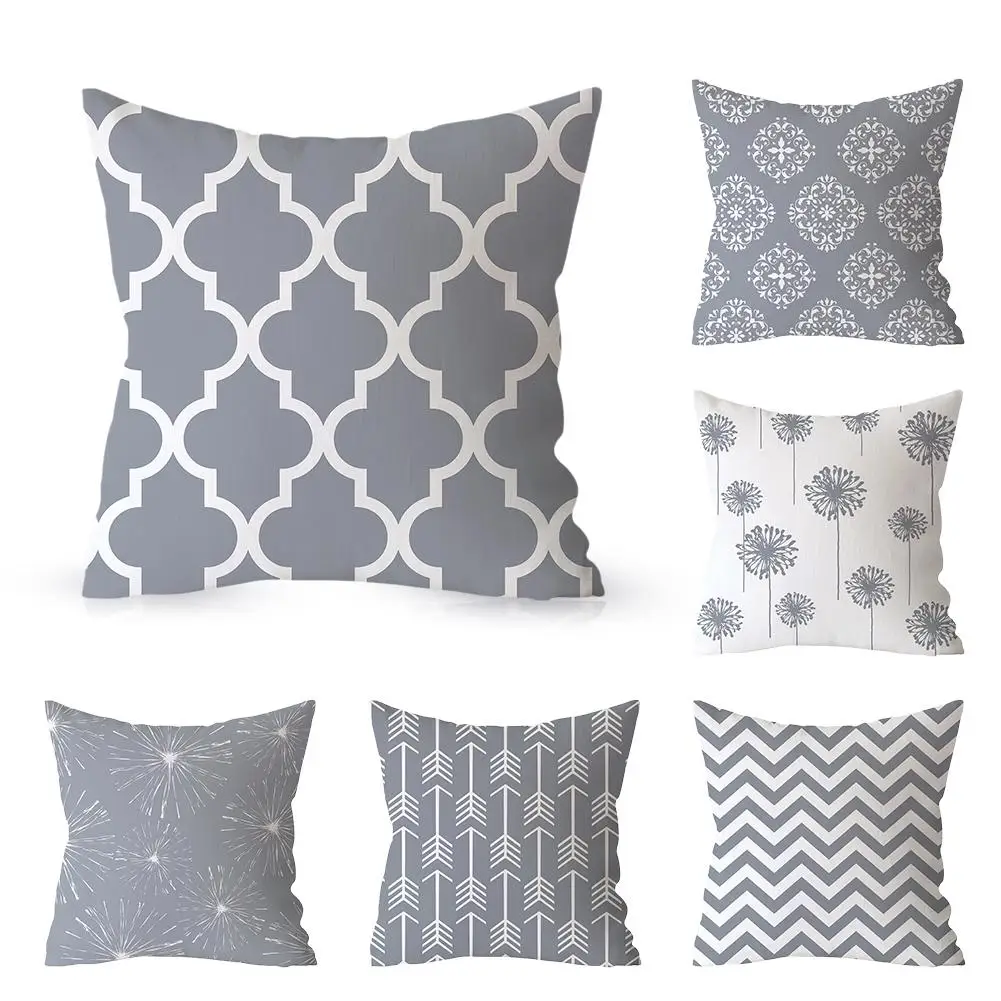 45*45CM Geometric Pillow Case Gray Matching Pillow Cover Polyester Hidden Zipper Square Throw Pillowcase Home Supplies
45*45CM Geometric Pillow Case Gray Matching Pillow Cover Polyester Hidden Zipper Square Throw Pillowcase Home Supplies