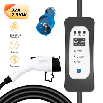 32A SAE J1772 Charger Type 1 5m Blue CEE Cable EV Charging Station EVSE for Electric Car Home Charging
32A SAE J1772 Charger Type 1 5m Blue CEE Cable EV Charging Station EVSE for Electric Car Home Charging