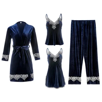 Soft Velour Kimono Bathrobe Gown 4PCS Female Bride Bridesmaid WEDDING Robe Homewear Lace Sleepwear Intimate Lingerie Nightgown
Soft Velour Kimono Bathrobe Gown 4PCS Female Bride Bridesmaid WEDDING Robe Homewear Lace Sleepwear Intimate Lingerie Nightgown