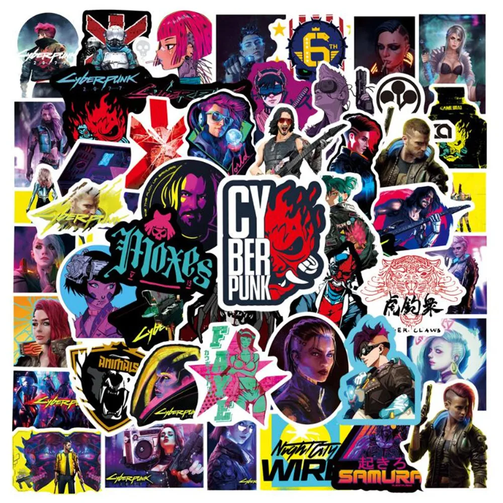 10/30/50PCS Popular Game Cyberpunks 2077 gGraffiti Toy Car Mobile Phone Notebook Trolley Case Motorcycle Sticker Wholesale
10/30/50PCS Popular Game Cyberpunks 2077 gGraffiti Toy Car Mobile Phone Notebook Trolley Case Motorcycle Sticker Wholesale