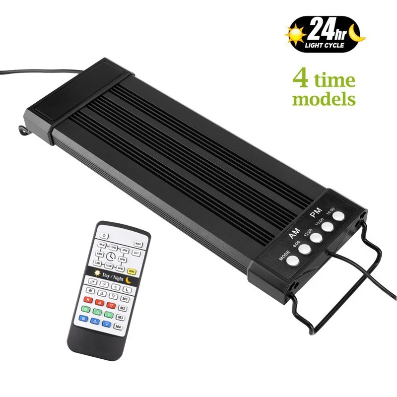 Aquarium LED Lighting 24/7 Hour Full Spectrum Dimmer Lamp for Plant Growth Sunrise Sunset Marine Fish Tank Light RGB 110V 220V
Aquarium LED Lighting 24/7 Hour Full Spectrum Dimmer Lamp for Plant Growth Sunrise Sunset Marine Fish Tank Light RGB 110V 220V