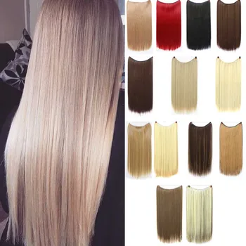 DIANQI women secret fish line hair extensions natural long straight synthetic invisible yarn without clips hairpieces 24inches 
DIANQI women secret fish line hair extensions natural long straight synthetic invisible yarn without clips hairpieces 24inches