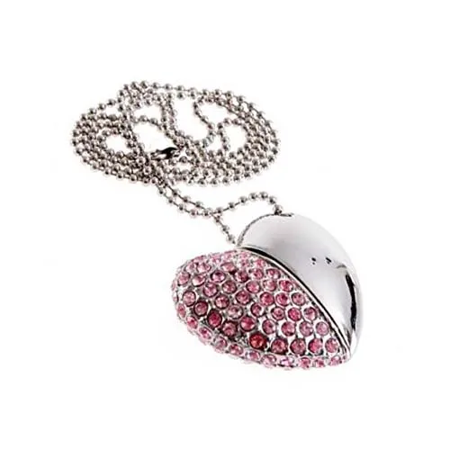 16G USB key 2.0 Memory heart type with Crystal Pendant Necklace Stick Flash Drive Gift Pink
16G USB key 2.0 Memory heart type with Crystal Pendant Necklace Stick Flash Drive Gift Pink