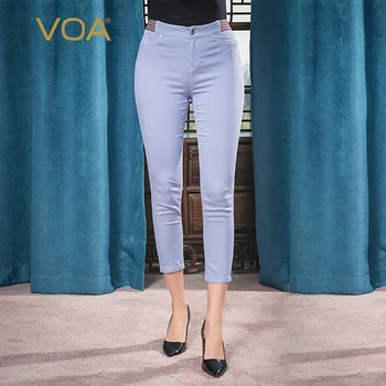 VOA Silk Medium Waist Metal Button xie cha dai Simple Tight Elasticity Thin Legs Skin Capri Jeans KD89
VOA Silk Medium Waist Metal Button xie cha dai Simple Tight Elasticity Thin Legs Skin Capri Jeans KD89