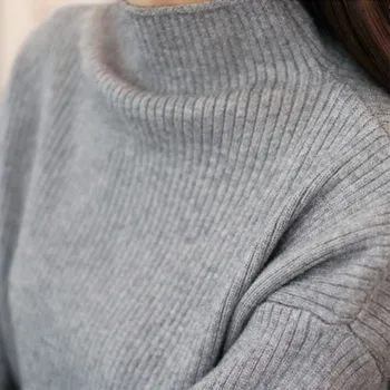 2019 Autumn And Winter New Style Half-Turtle-Neck Pullover Sweater Women's Korean-style Loose-Fit Plain Lantern-Sleeve Sweater
2019 Autumn And Winter New Style Half-Turtle-Neck Pullover Sweater Women's Korean-style Loose-Fit Plain Lantern-Sleeve Sweater