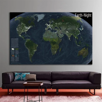 150x225cm World Map Poster Earth At Night National Geographic The Lights of The World Non-woven World Satellite Map Home Decor 
150x225cm World Map Poster Earth At Night National Geographic The Lights of The World Non-woven World Satellite Map Home Decor
