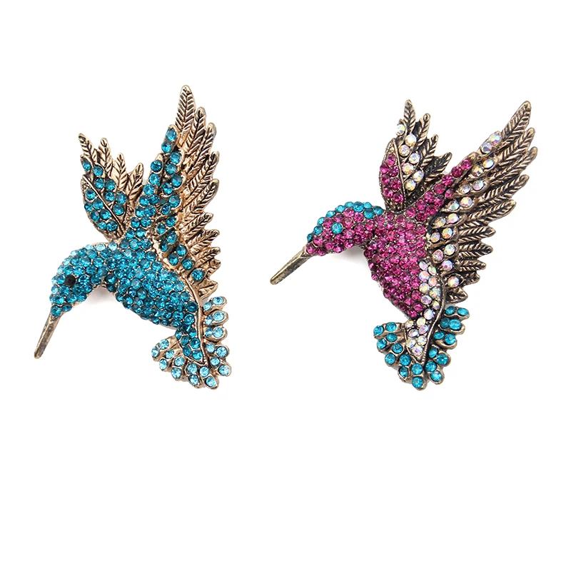 

Mix Color Free Shipping Animal Rhinestone Bird Brooch Pin Women Jewelry Accessories Hummingbird Brooches
