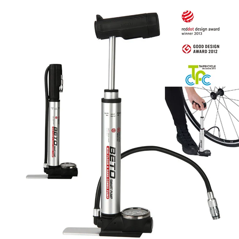 Beto Portable Bicycle Pump Alloy Combo pump with Gauge 160psi compatible Presta Schrader MTB Road Bicycle Inflator Bike Pump
Beto Portable Bicycle Pump Alloy Combo pump with Gauge 160psi compatible Presta Schrader MTB Road Bicycle Inflator Bike Pump