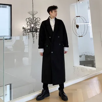 Men Black Thick Woolen Windbreaker Vintage Double Breasted Loose Long Jacket Overcoat Male Streetwear Hip Hop Gothic Trench Coat
Men Black Thick Woolen Windbreaker Vintage Double Breasted Loose Long Jacket Overcoat Male Streetwear Hip Hop Gothic Trench Coat