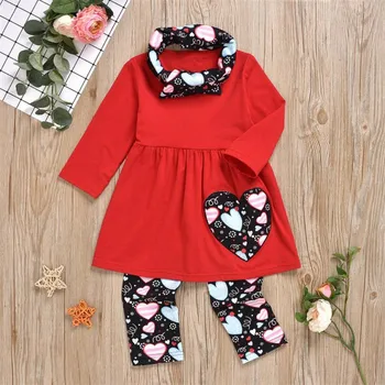 Fashion Girls Clothing Outfits 3 Pcs T Shirt + Pants + Headband Printed Sweet Heart Spring Autumn Girl Clothes Child 1 to 5 Year
Fashion Girls Clothing Outfits 3 Pcs T Shirt + Pants + Headband Printed Sweet Heart Spring Autumn Girl Clothes Child 1 to 5 Year