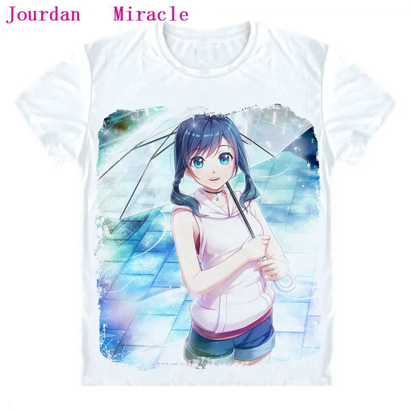 

Anime Weathering with you T Shirt New Makoto Shinkai Moive Tenki No Ko Weathering with you T-shirt Weather Child Amano Hina Tee