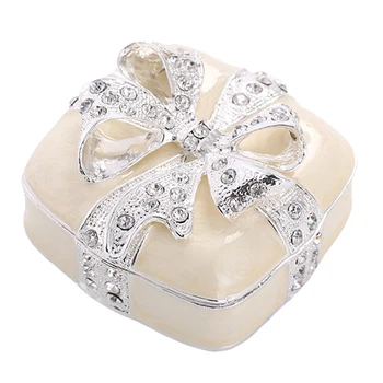 Rhinestone Hinged Jewelry Trinket Box with Enamel and Sparkling Rhinestones Unique Gift for Women Girls
Rhinestone Hinged Jewelry Trinket Box with Enamel and Sparkling Rhinestones Unique Gift for Women Girls