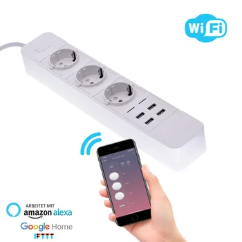 Hot Smart WIfi Power Strip Multiple Power Sockets 3 EU Socket 4 USB Port Voice Control for Amazon Echo Alexa's Google Home Timer
Hot Smart WIfi Power Strip Multiple Power Sockets 3 EU Socket 4 USB Port Voice Control for Amazon Echo Alexa's Google Home Timer