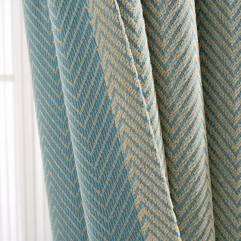 Customized Simple Lake Blue Striped Chenille Curtains Custom Blackout Floor Floating Finished Curtain for Living Room Bedroom
Customized Simple Lake Blue Striped Chenille Curtains Custom Blackout Floor Floating Finished Curtain for Living Room Bedroom