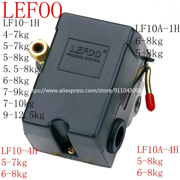 Custom Lefoo Force LF10-1H Air Compressor Pump Pressure Switch 220V380V Air Pressure Switch Pressure Controller
Custom Lefoo Force LF10-1H Air Compressor Pump Pressure Switch 220V380V Air Pressure Switch Pressure Controller