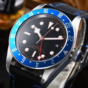 41mm black sterile dial GMT Mens Watch Automatic Sapphire glass Waterproof blue bezel Calendar Luminous mechanical wristwatches
41mm black sterile dial GMT Mens Watch Automatic Sapphire glass Waterproof blue bezel Calendar Luminous mechanical wristwatches