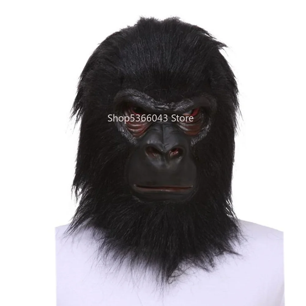 Halloween Gorilla Cosplay Mask Adult Full Face Funny Animal Latex Horror Monkey Carnival Party Props | Тематическая одежда и