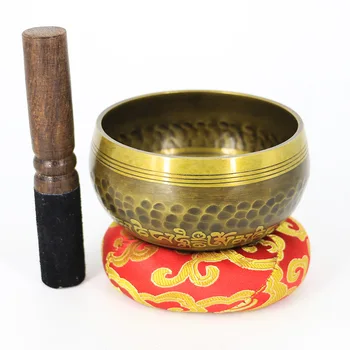 

Handicraft Buddha sound bowl Nepal Tibet chant Yoga meditation chanting bowl Buddhism ornaments Sanskrit brass singing bowls