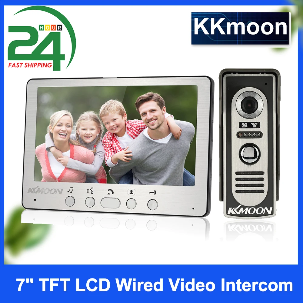 KKmoon видео домофон 7 '' TFT LCD Проводной Видео Телефон Двери Видеодомофон Громкой