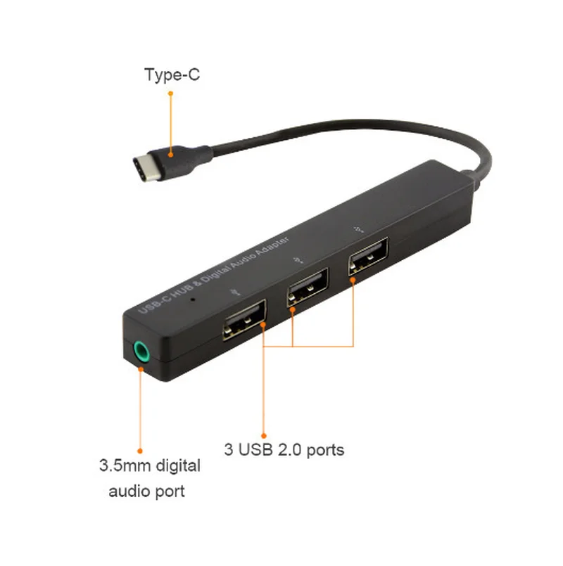 Type-C Hub Digital Audio Adapter 3 Ports USB 2.0 Hub Splitter For MacBook 12" Type-C USB Hub For Smartphone Huawei P20 Pro
Type-C Hub Digital Audio Adapter 3 Ports USB 2.0 Hub Splitter For MacBook 12" Type-C USB Hub For Smartphone Huawei P20 Pro